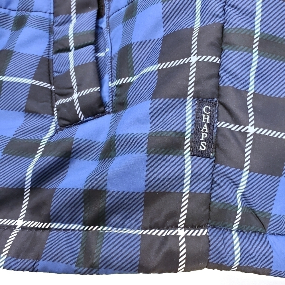 RALPH LAUREN Chaps Men's L Blue Plaid Puffer Vest - Picture 10 of 11